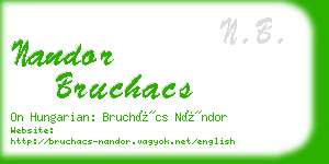 nandor bruchacs business card